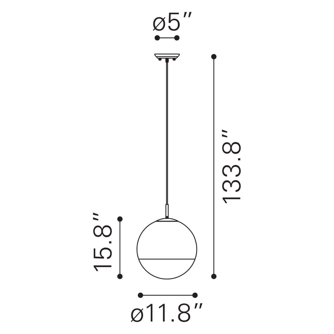 Reading lamp dimensions view