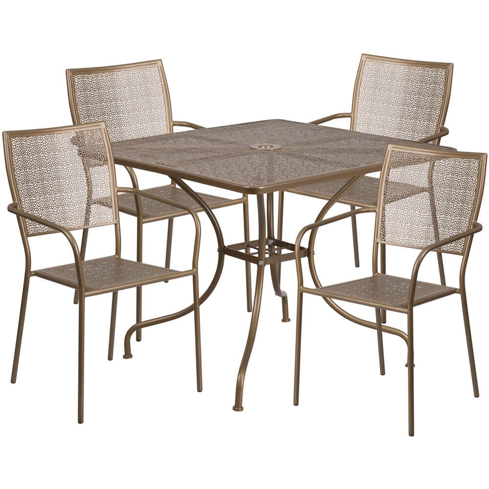 Restaurant tables and chairs 35inch square 4 piece bistro set