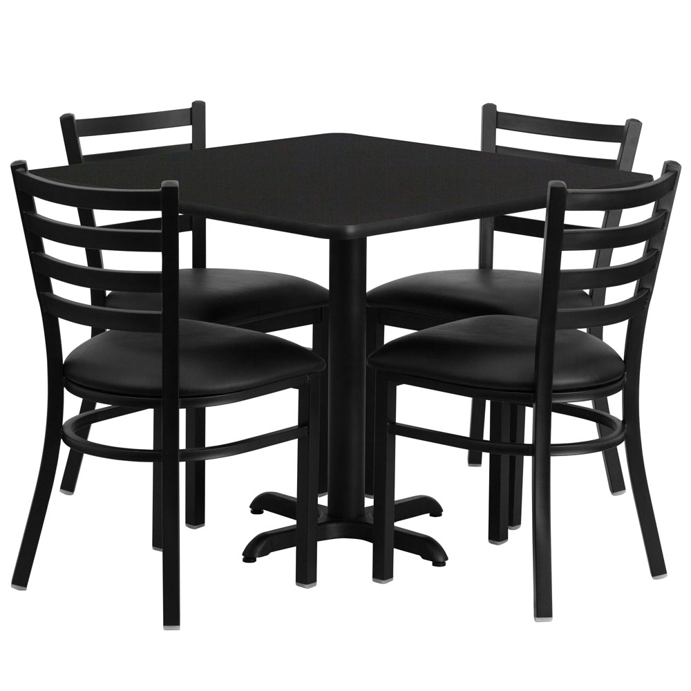 Bistro Table Set - Bergamo 36 Inch Square Restaurant Dining Set