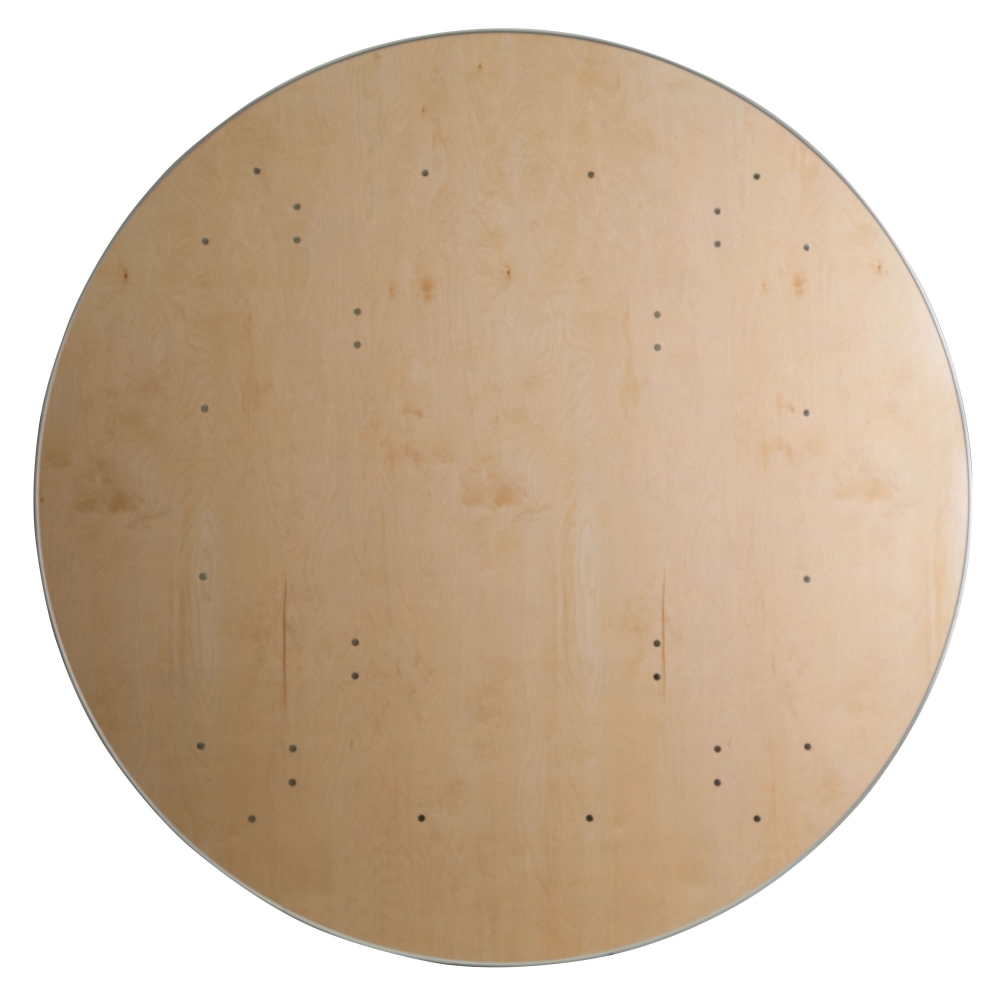 Round folding banquet table top view