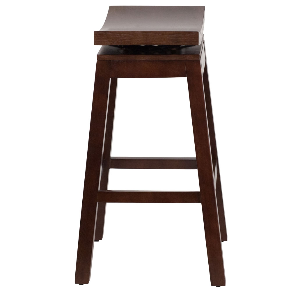 Saddle seat bar stool side view