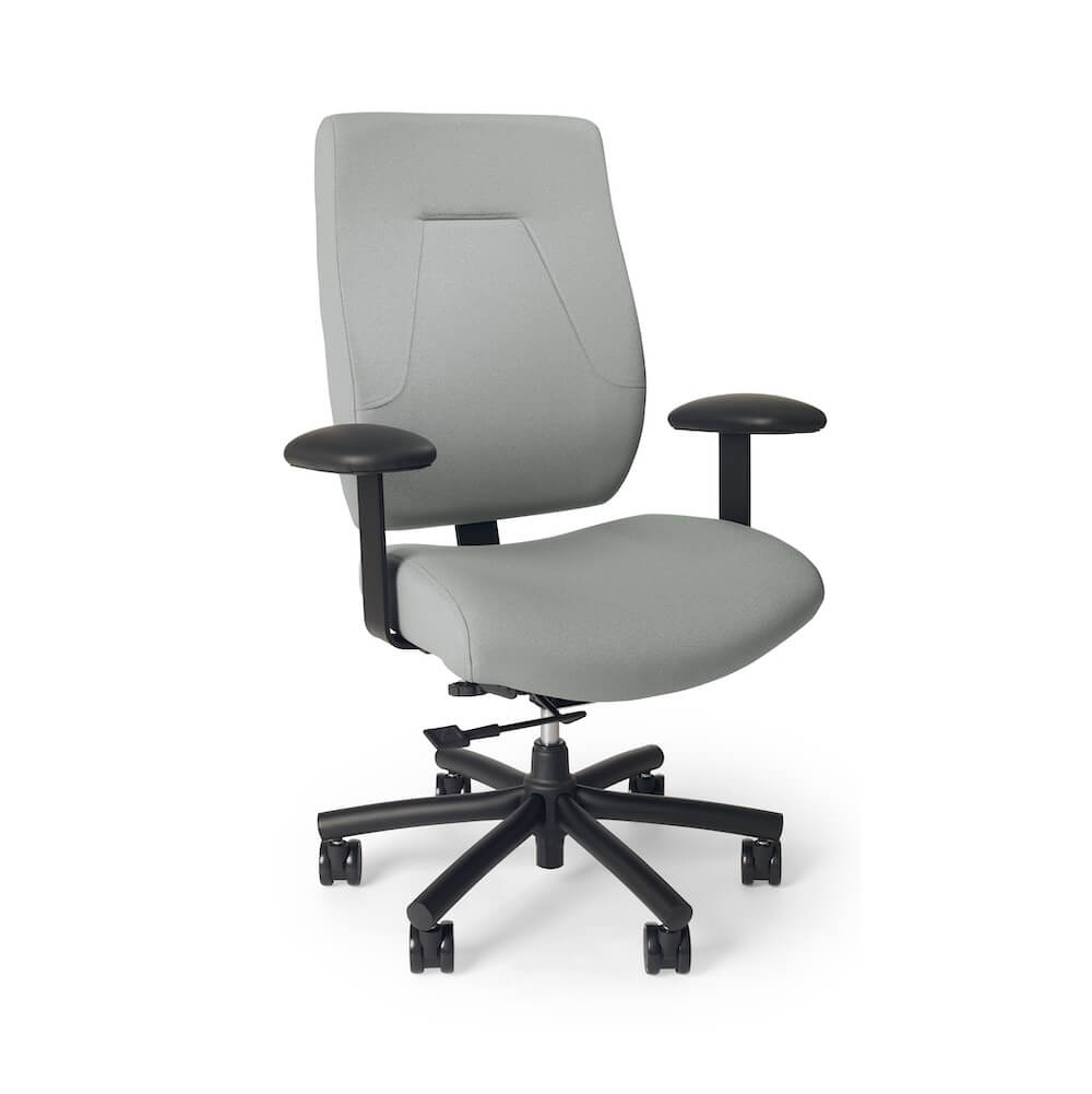 Big and tall office chairs big and tall executive office chairs heavy duty ergonomic office chair e500 gray fabric angle view