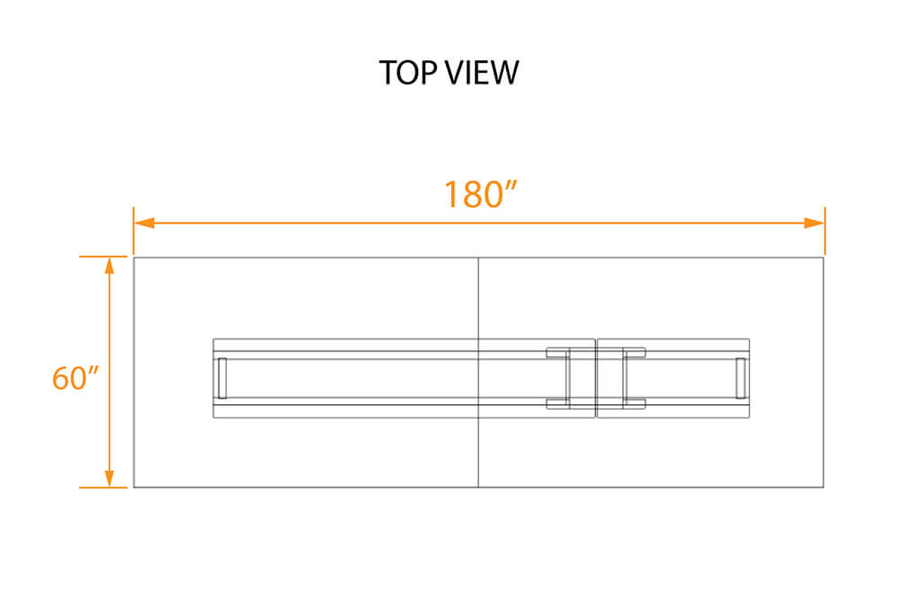 Build conference table 15x5 top view dimensions