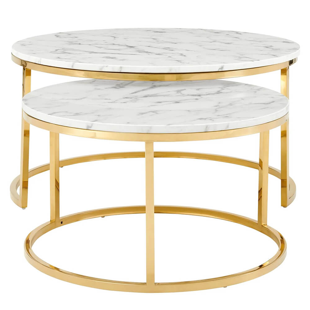 Chic nesting coffee tables front