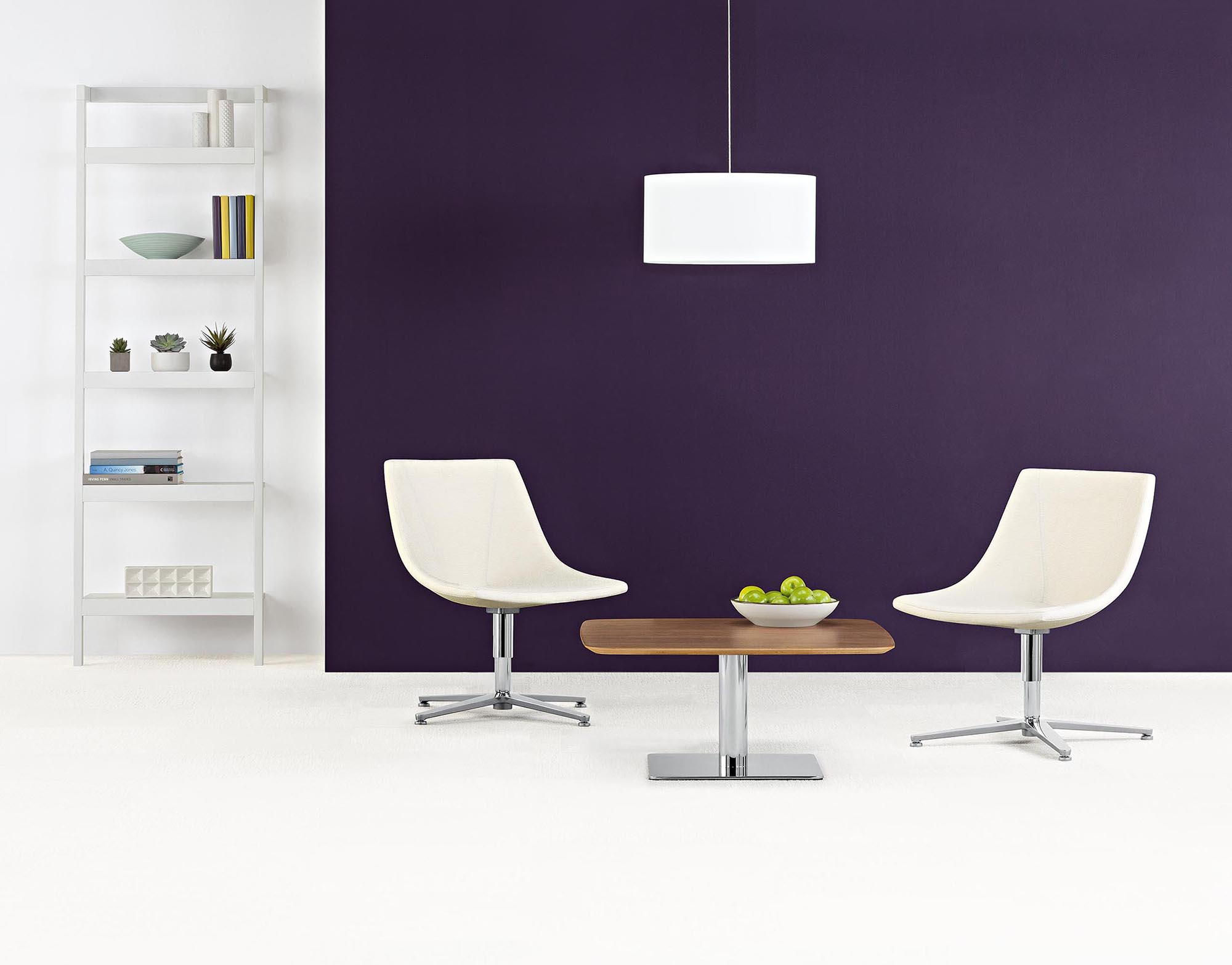 Chrome and wood coffee table space view 1 2