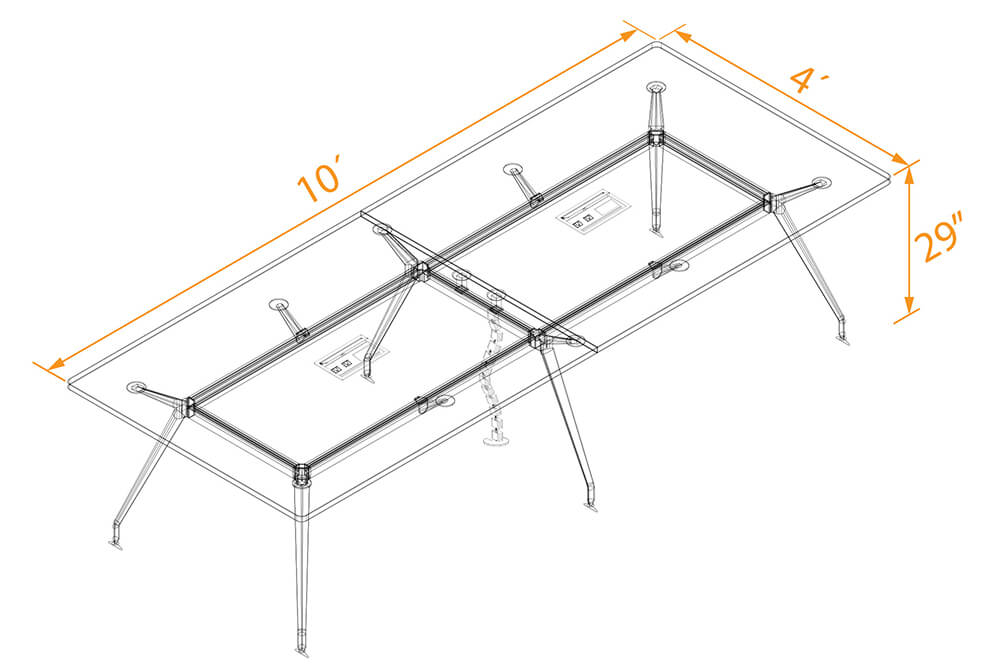 Chrome conference table 10x4 3d dimensions Chrome conference table 10x4 3d dimensions
