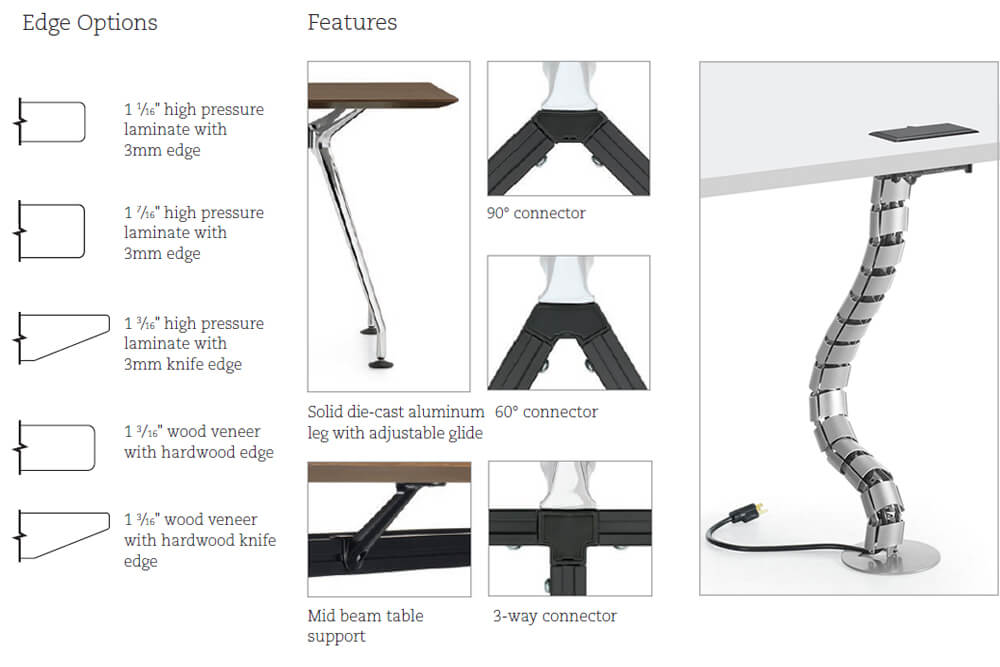Chrome conference table 10x4 features Chrome conference table 10x4 features