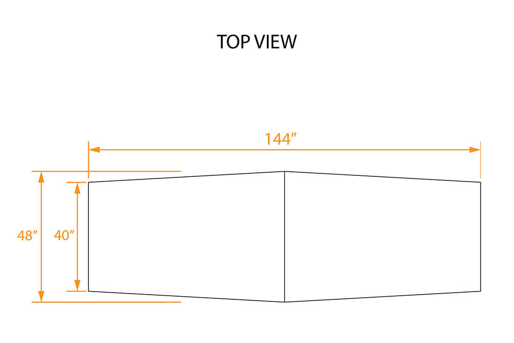 Contemporary collaboration table 12x4 top view dimensions