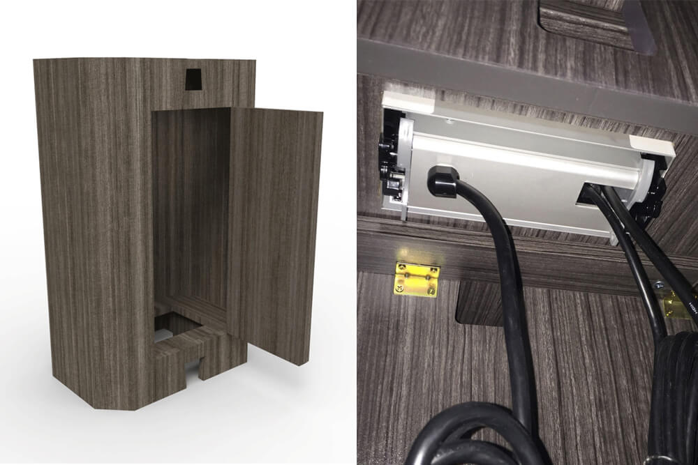 Contemporary collaboration table 144x48 details 2