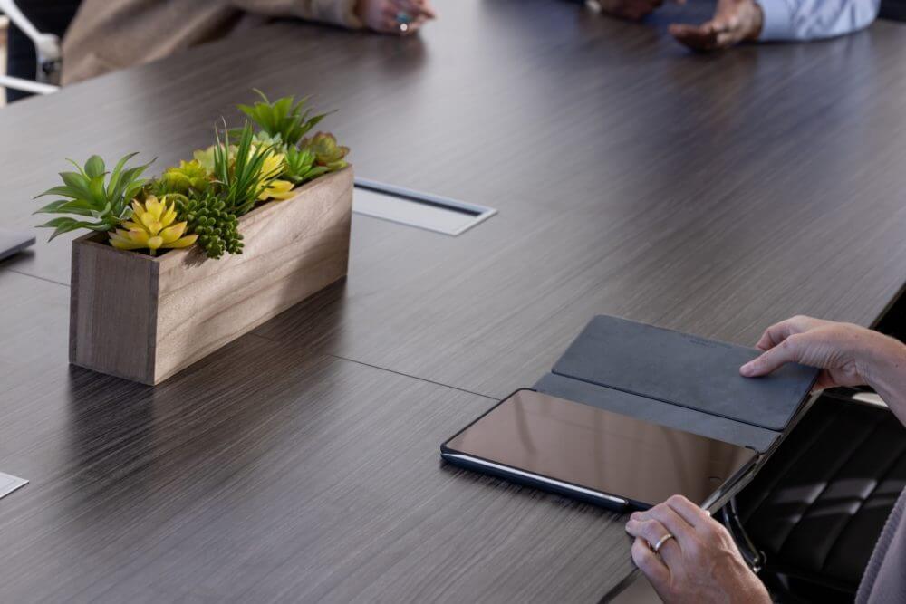 Contemporary collaboration table 144x48 lifestyle 1