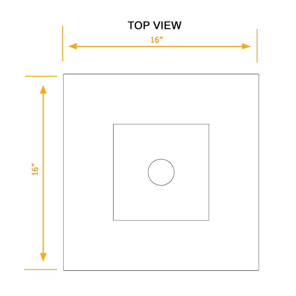 Duo side table set of 2 16in dimensions top view