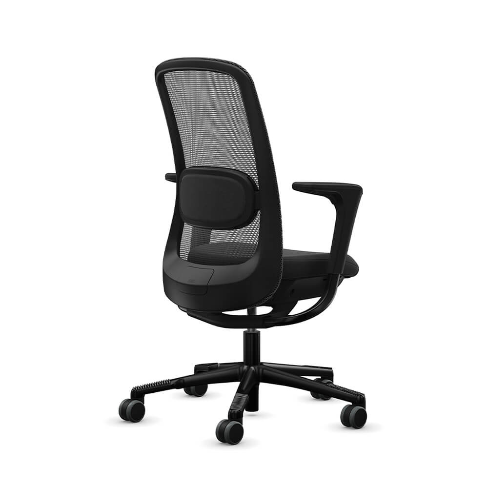 Ergonomic desk chair black backl view Ergonomic desk chair black backl view