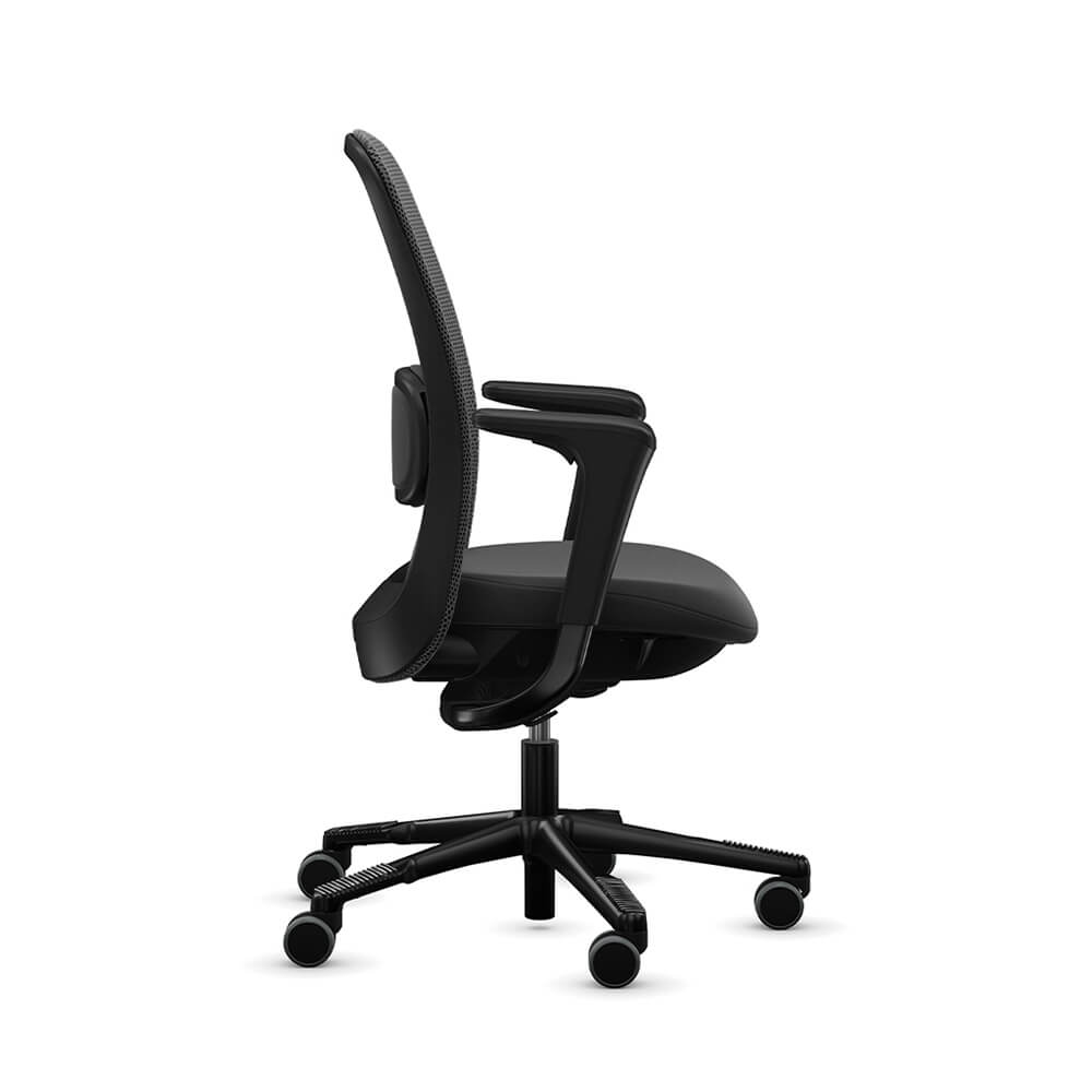 Ergonomic desk chair black lateral view Ergonomic desk chair black lateral view