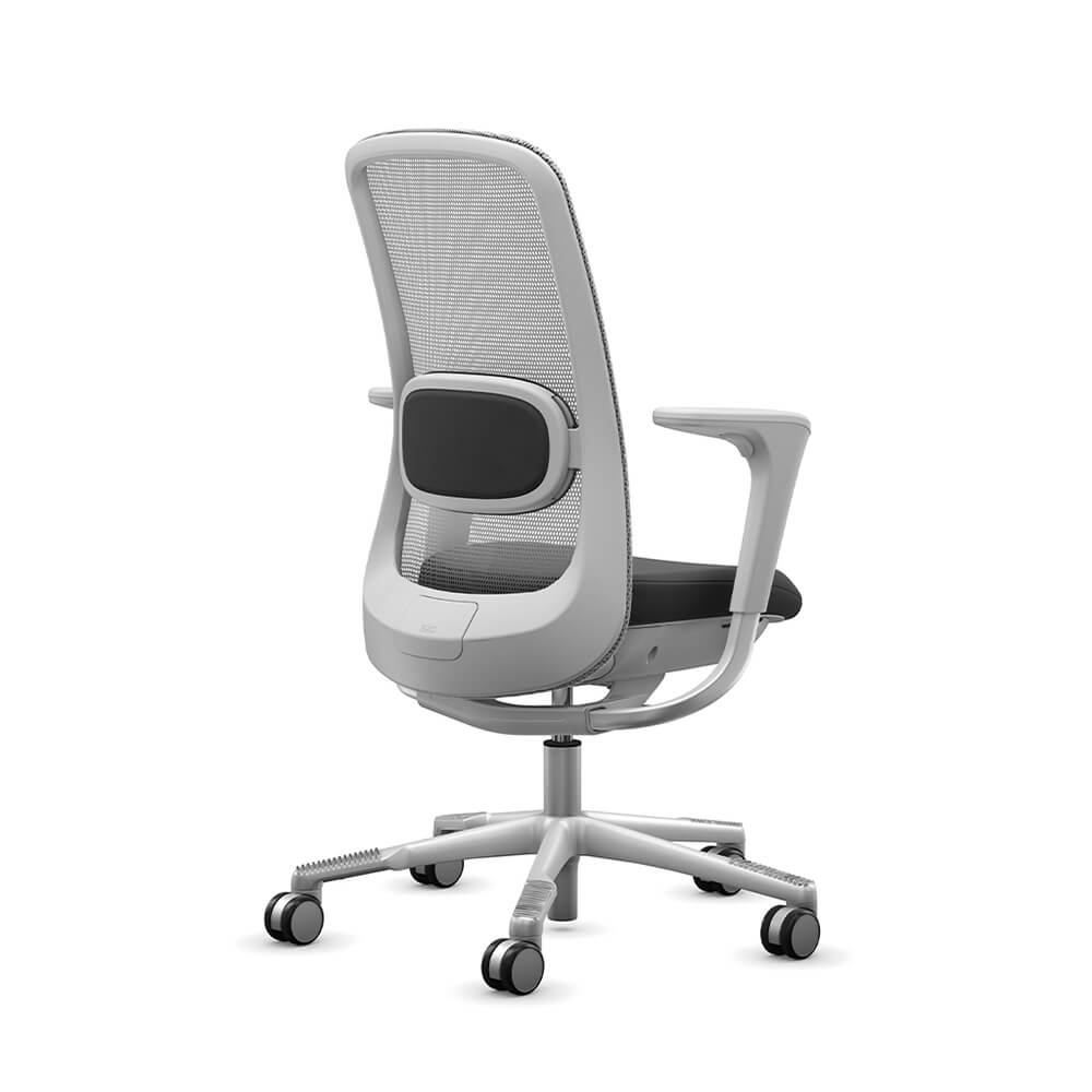 Ergonomic desk chair gray back view Ergonomic desk chair gray back view