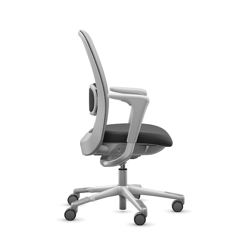 Ergonomic desk chair gray lateral view Ergonomic desk chair gray lateral view