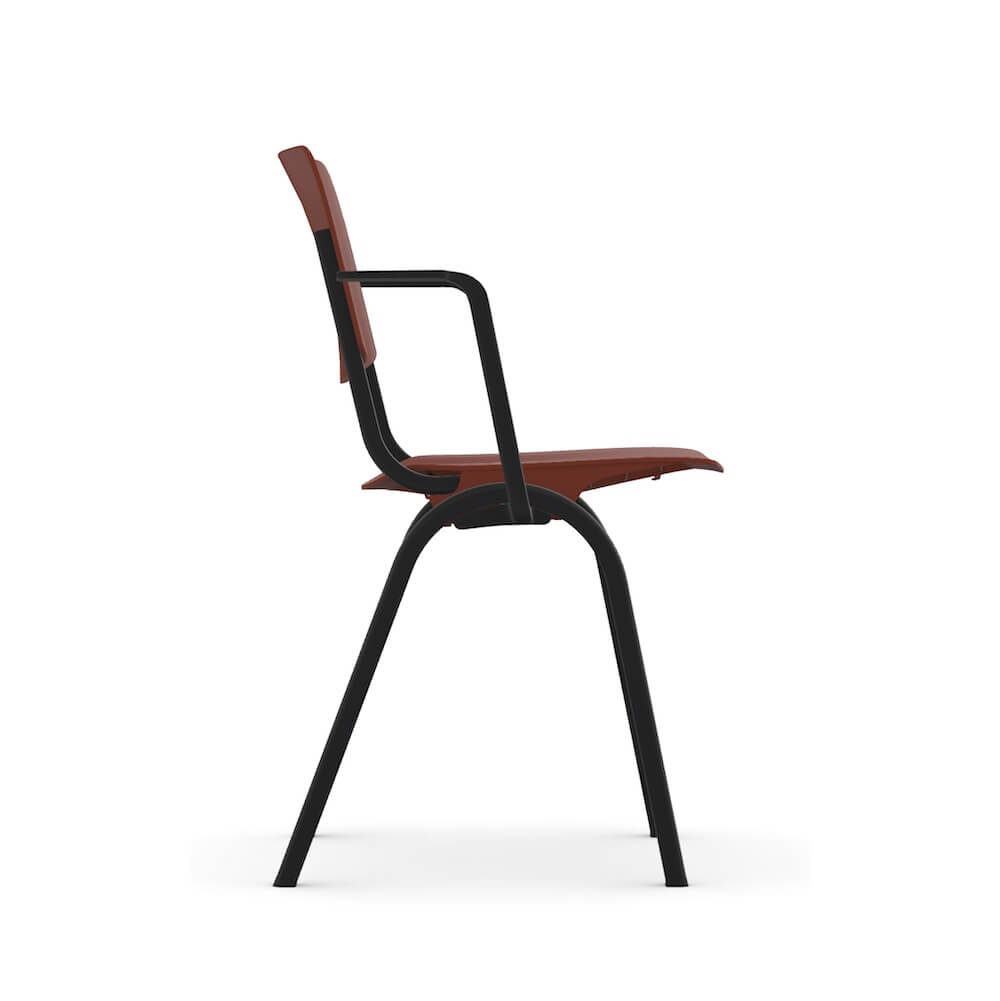 Executive and conference chairs office desk chairs contemporary guest chair black frame and red back and seat side view