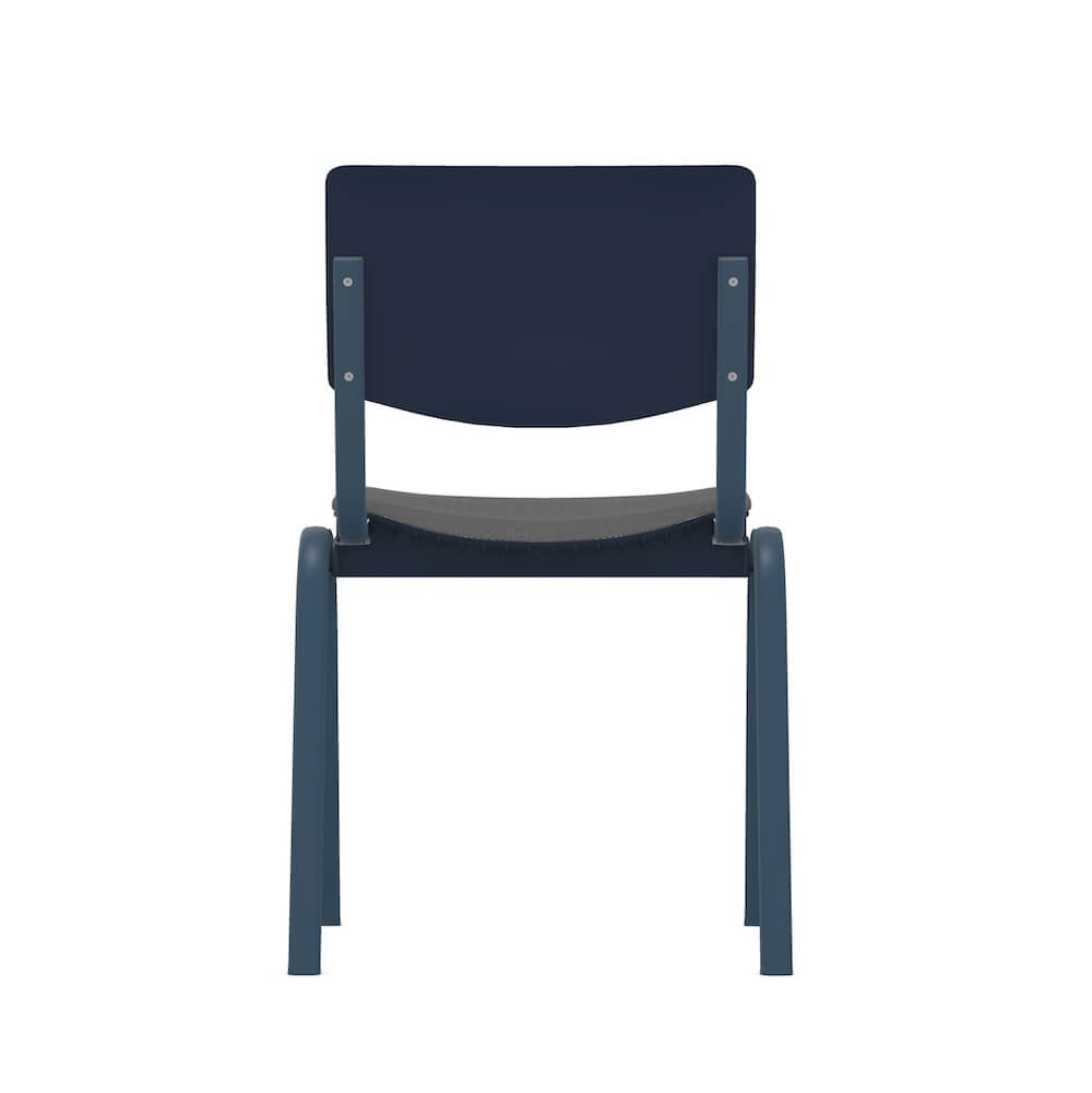 Executive and conference chairs office desk chairs contemporary guest chair blue frame and back gray fabric seat back view