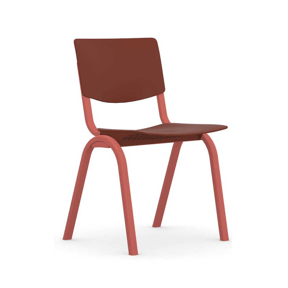 Executive and conference chairs office desk chairs contemporary guest chair rose frame and red back and seat angle view