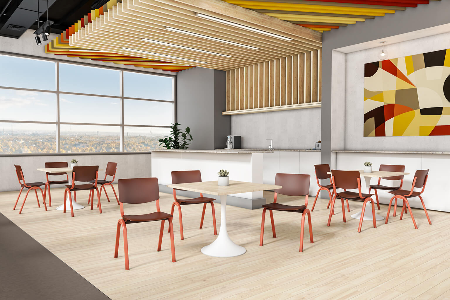 Executive and conference chairs office desk chairs contemporary guest chair rose frame and red plastic space view 1