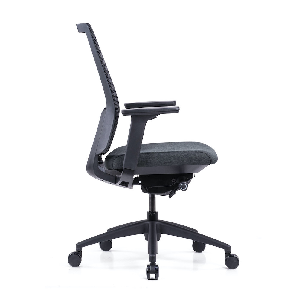Executive and conference chairs office desk chairs high back mesh task chair black side view