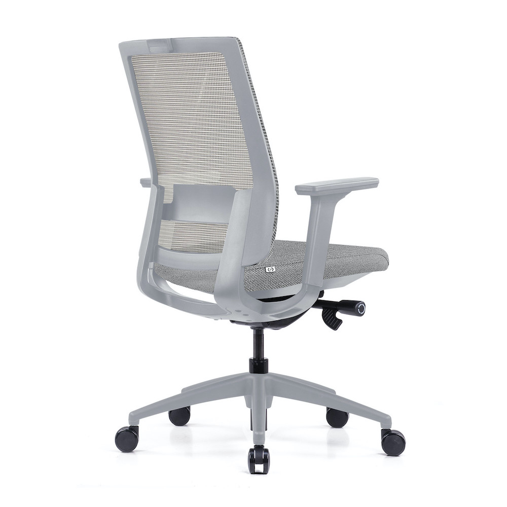 Executive and conference chairs office desk chairs high back mesh task chair gray angle back view