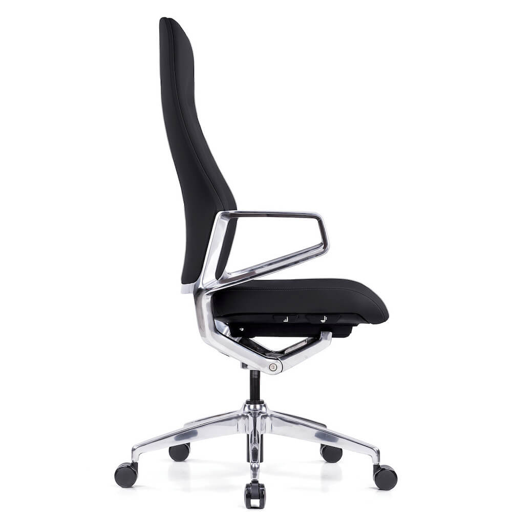 Executive and conference chairs office desk chairs high back upholstered office chair black side view