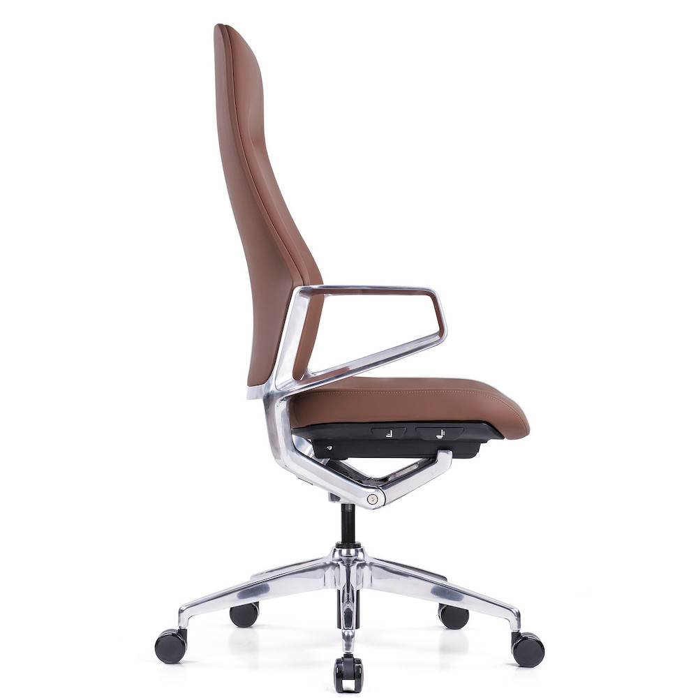 Executive and conference chairs office desk chairs high back upholstered office chair caramel side view