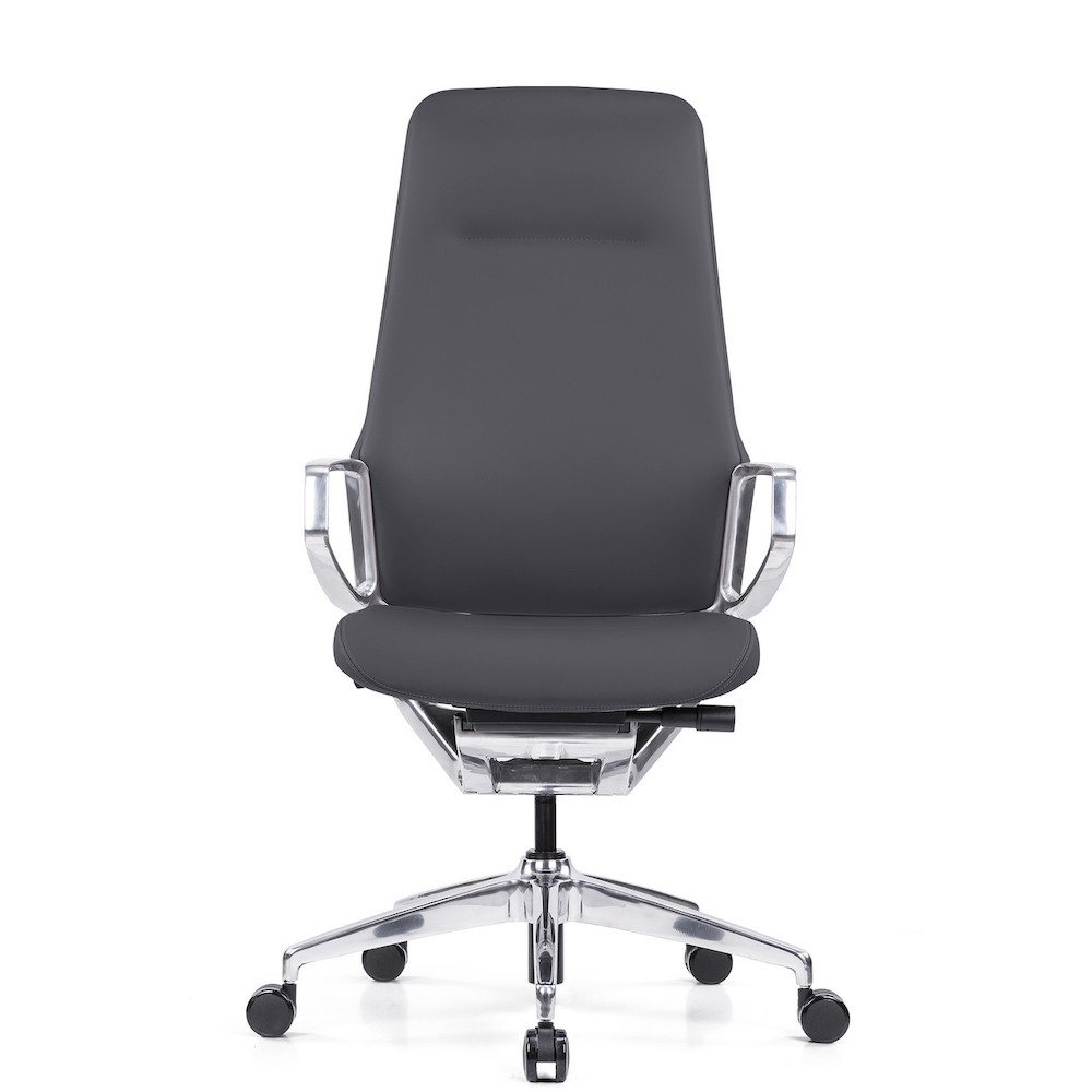 Executive and conference chairs office desk chairs high back upholstered office chair gray front view