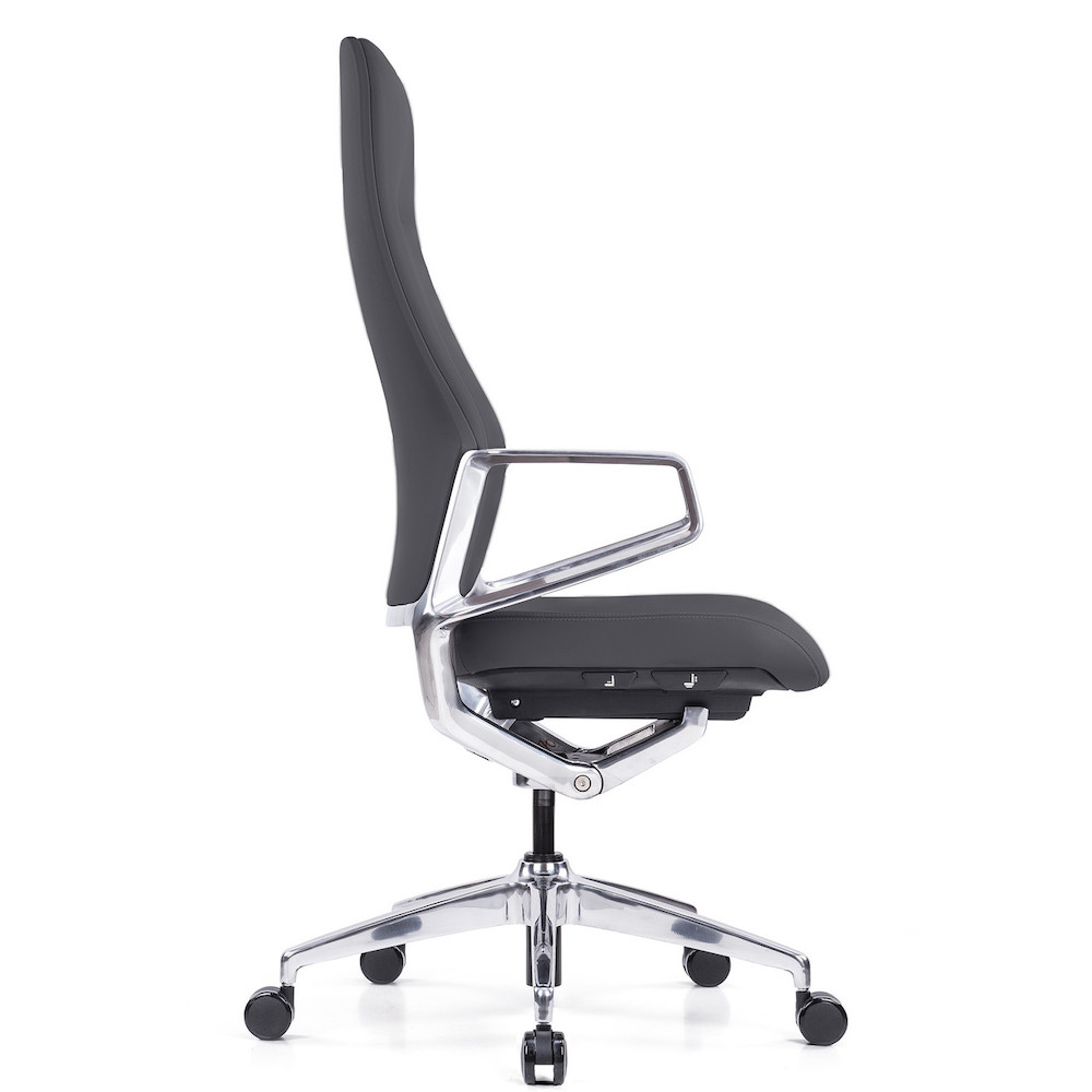 Executive and conference chairs office desk chairs high back upholstered office chair gray side view