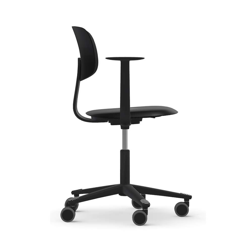 Executive and conference chairs office desk chairs light task chair black all plastic side view