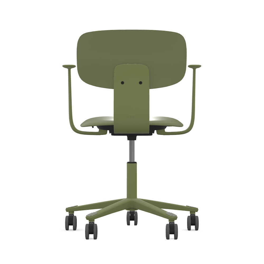 Executive and conference chairs office desk chairs light task chair green all plastic back view