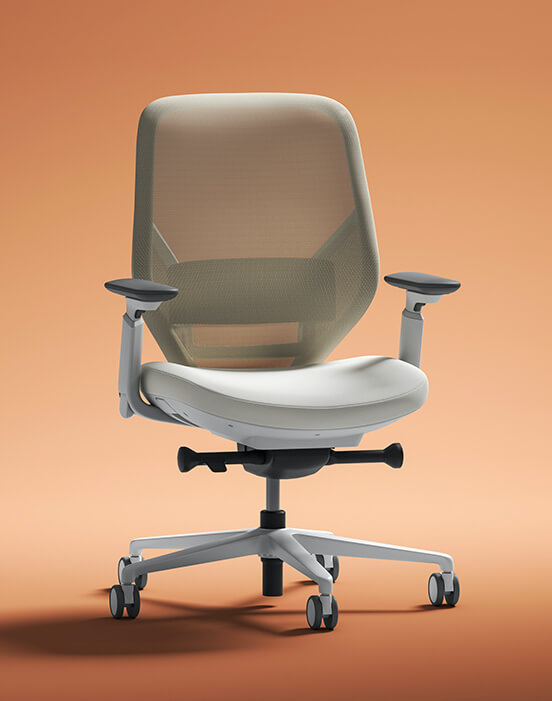 Executive and conference office desk chairs modern fabric office chair white frame and beige fabric space view
