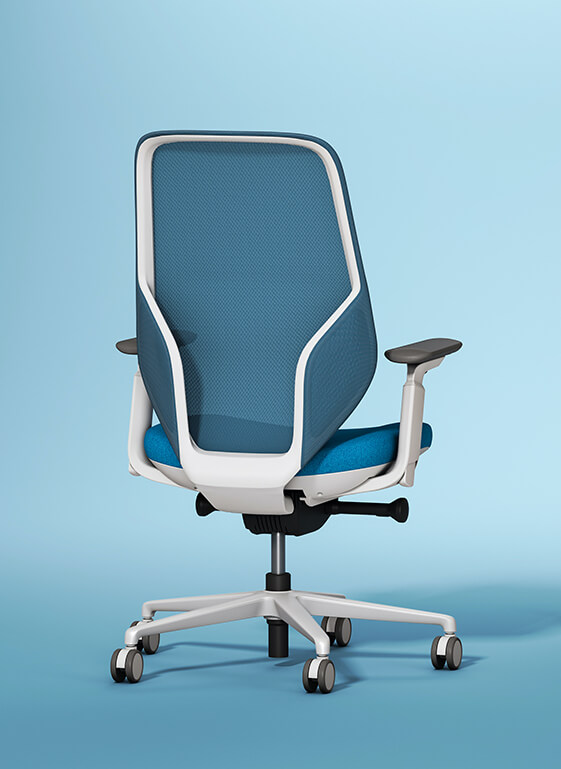 Executive and conference office desk chairs modern fabric office chair white frame and turquoise fabric space view 1