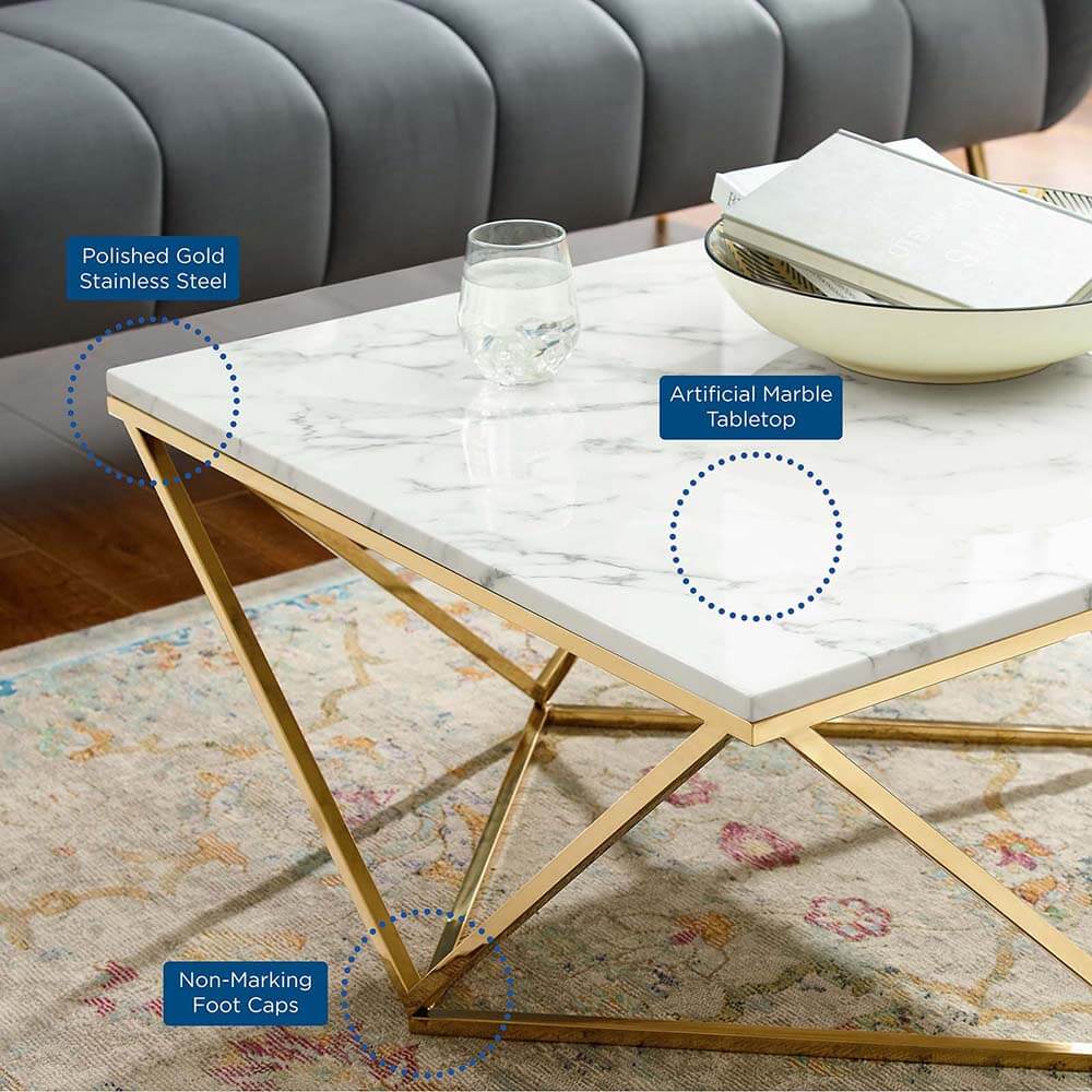 Glam geometrical coffee table features Glam geometrical coffee table features