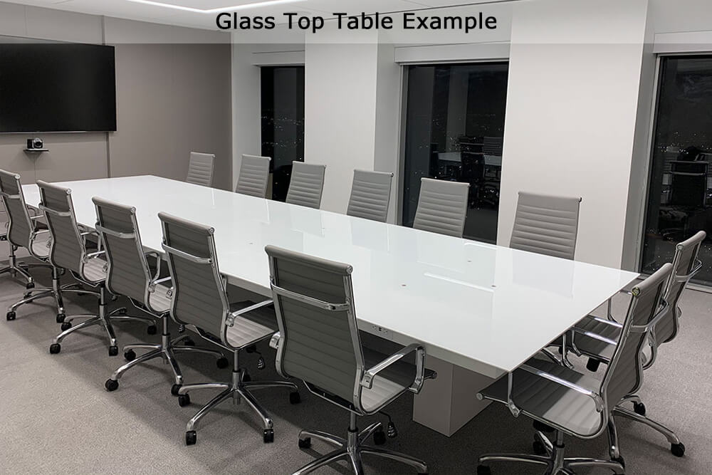 Glass top table example 01