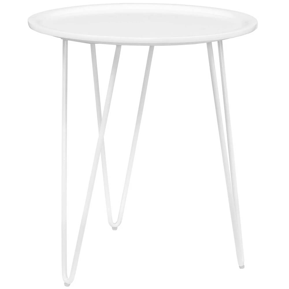 Hairpin side table white