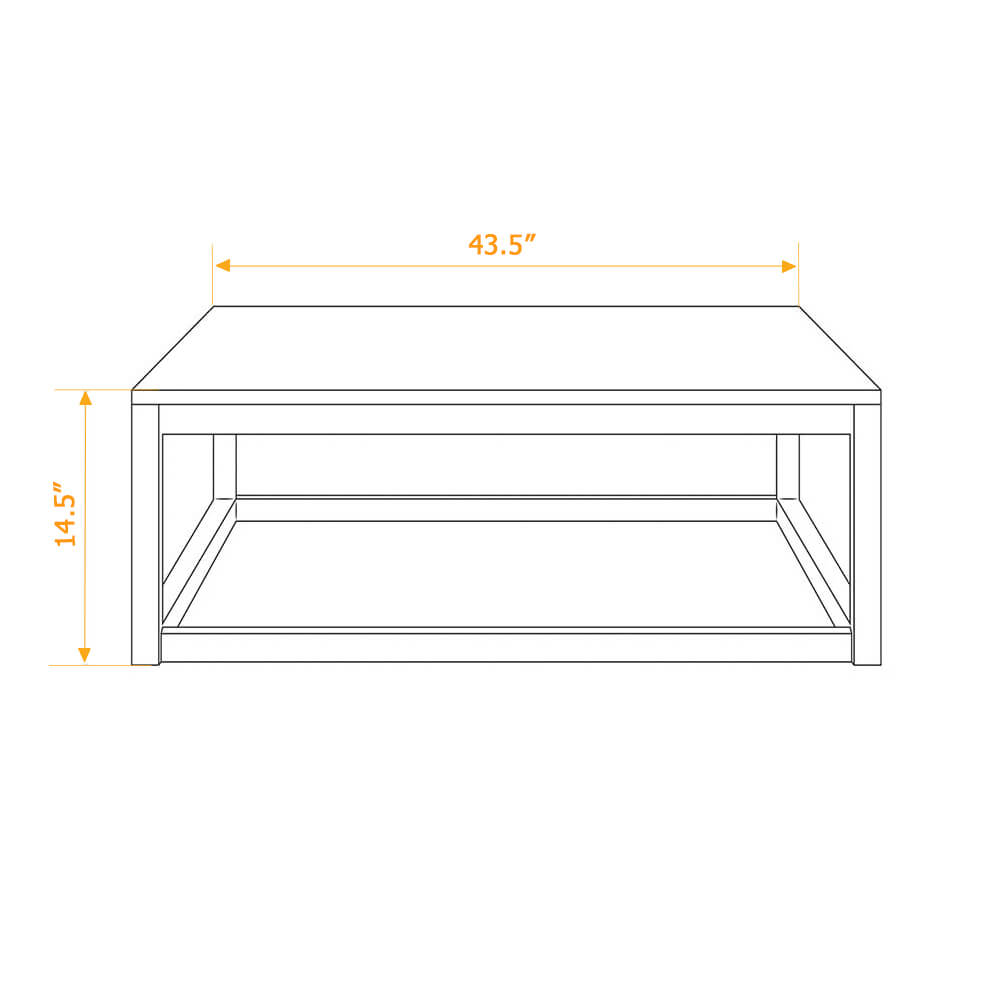 Industrial modern coffee table 3d dimensions