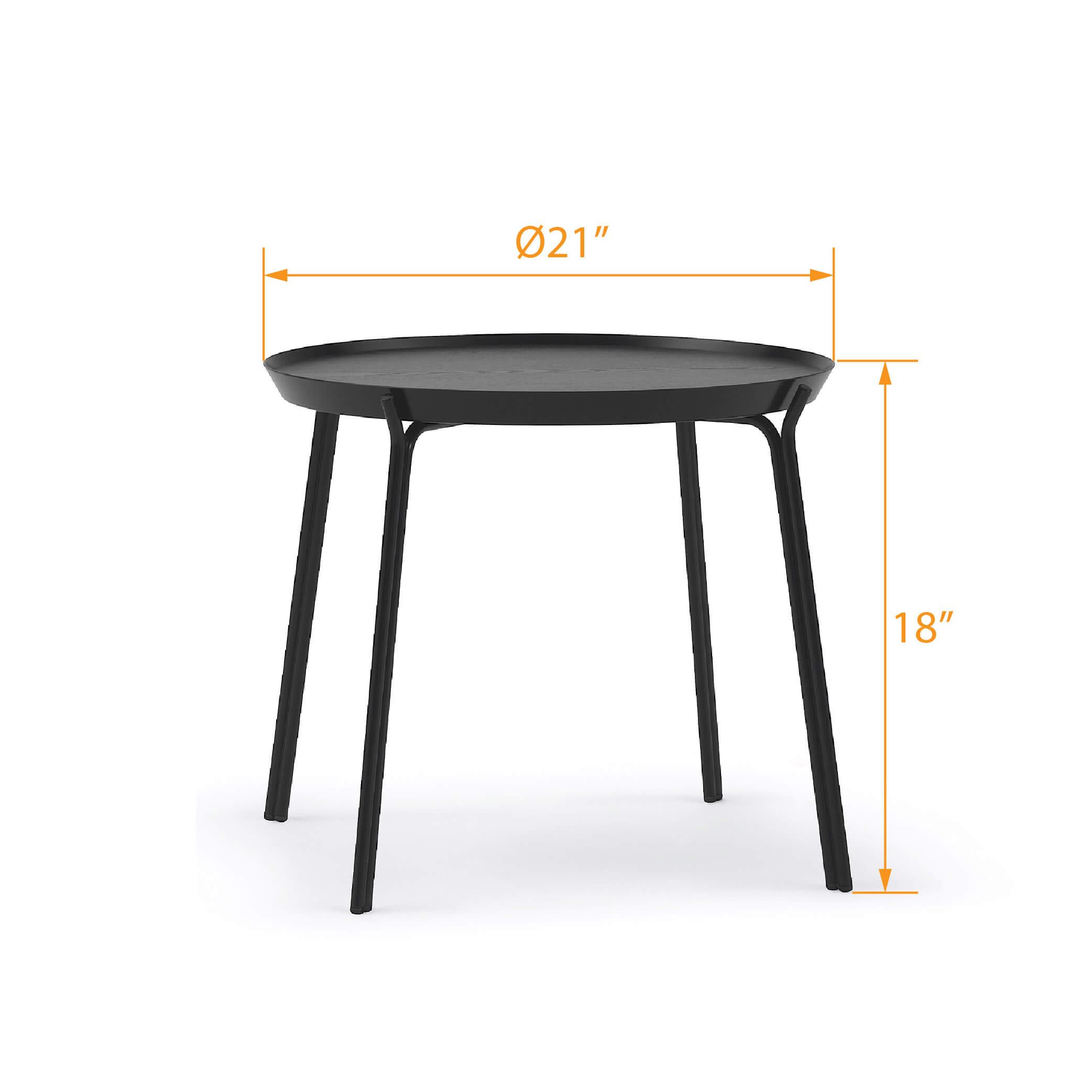 Metal legs coffee table 3D dimensions 1 2