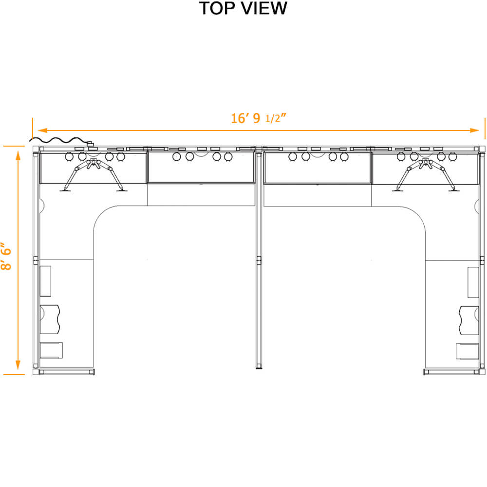 Modern cubicles duo cubes top view