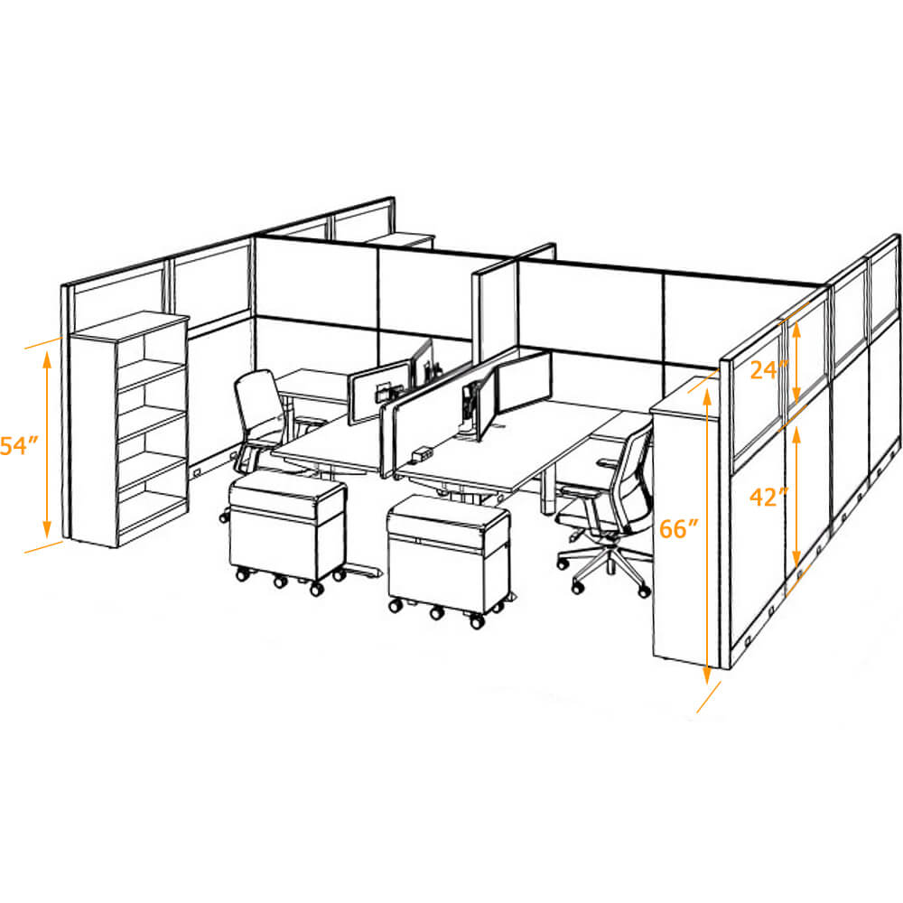 Modern cubicles office island dimensions