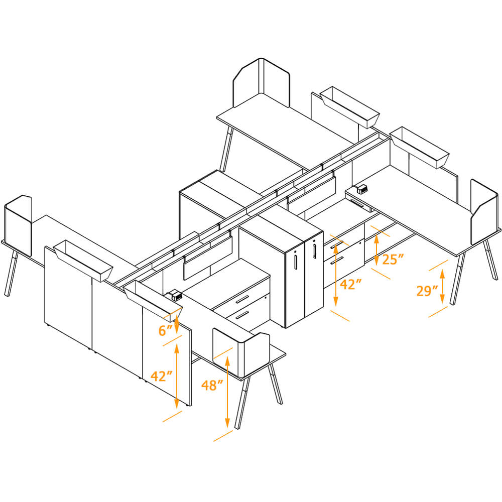 Modern cubicles scandinavian feel 3d dimension