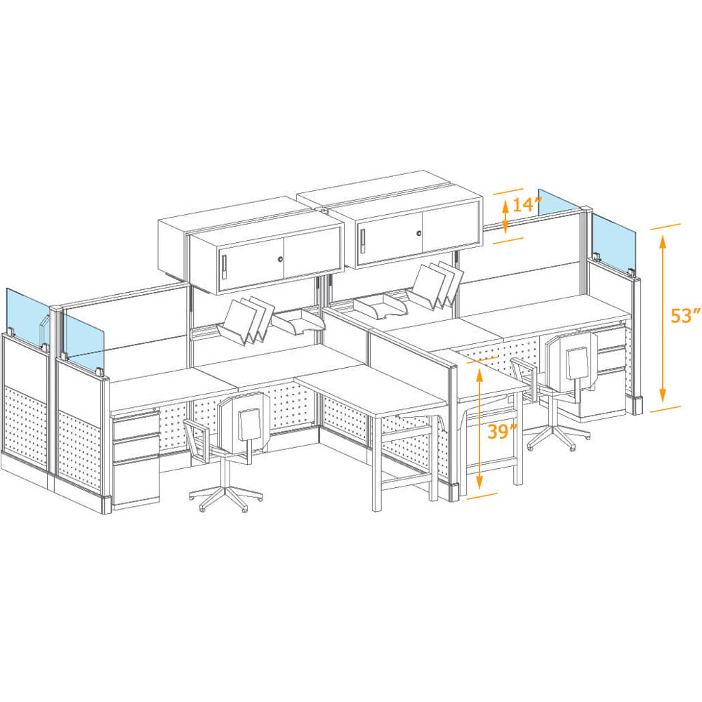 Modern cubicles sleek design 3d dimensions