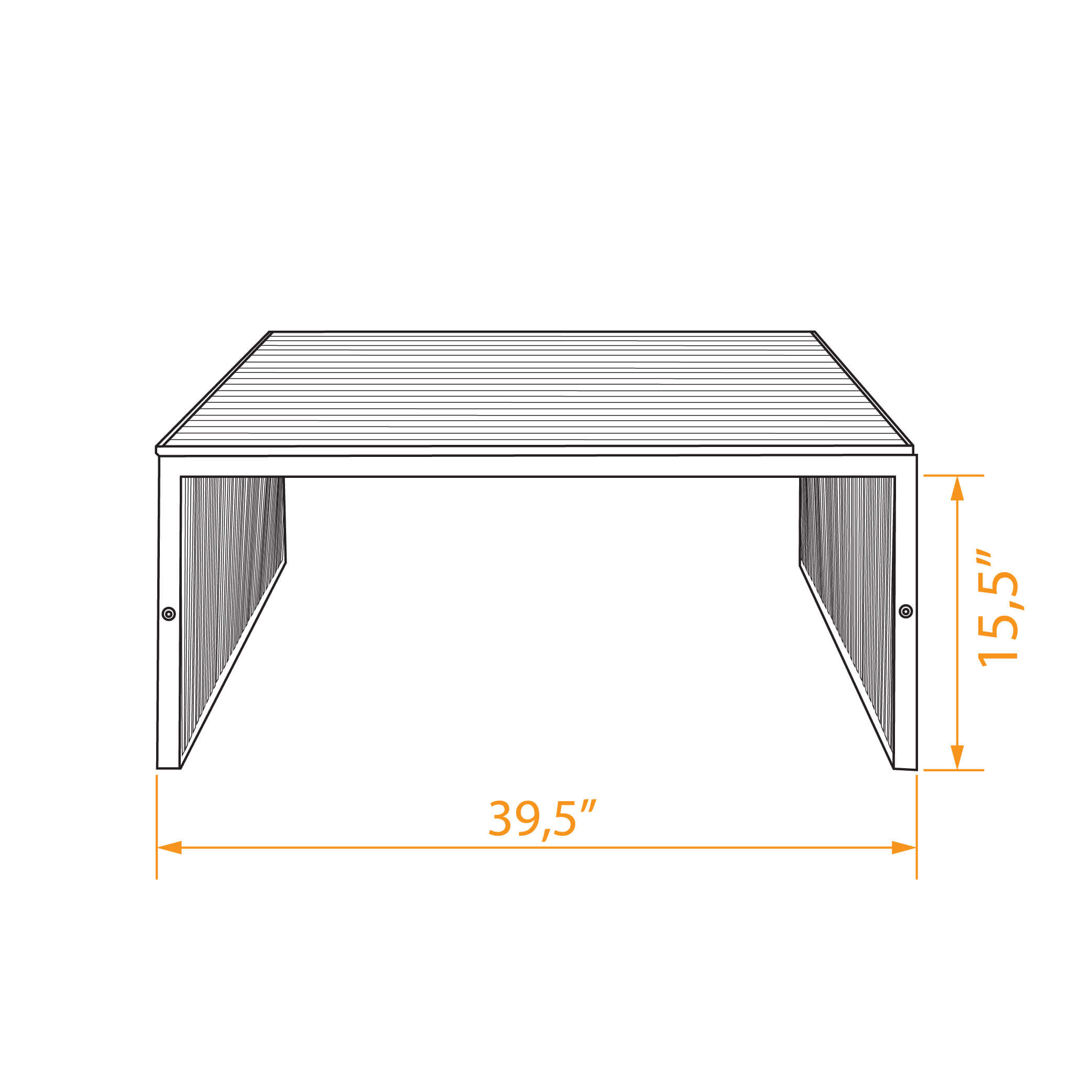 Modern steel coffee front dimensions