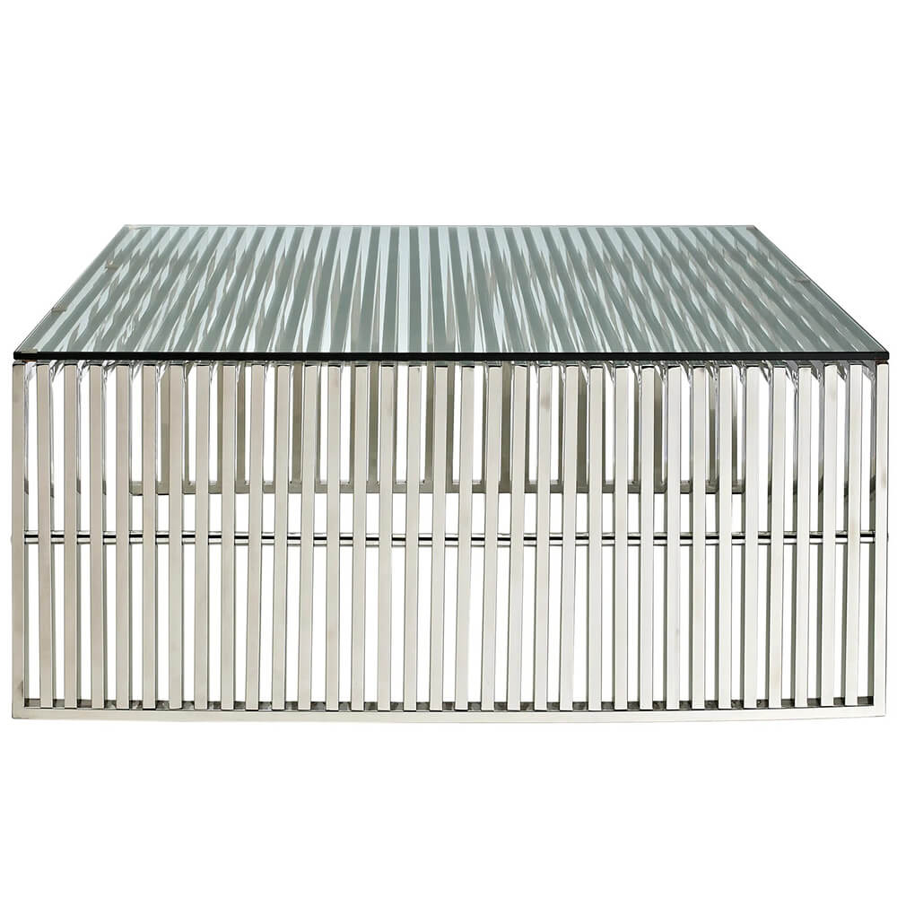 Modern steel coffee table side