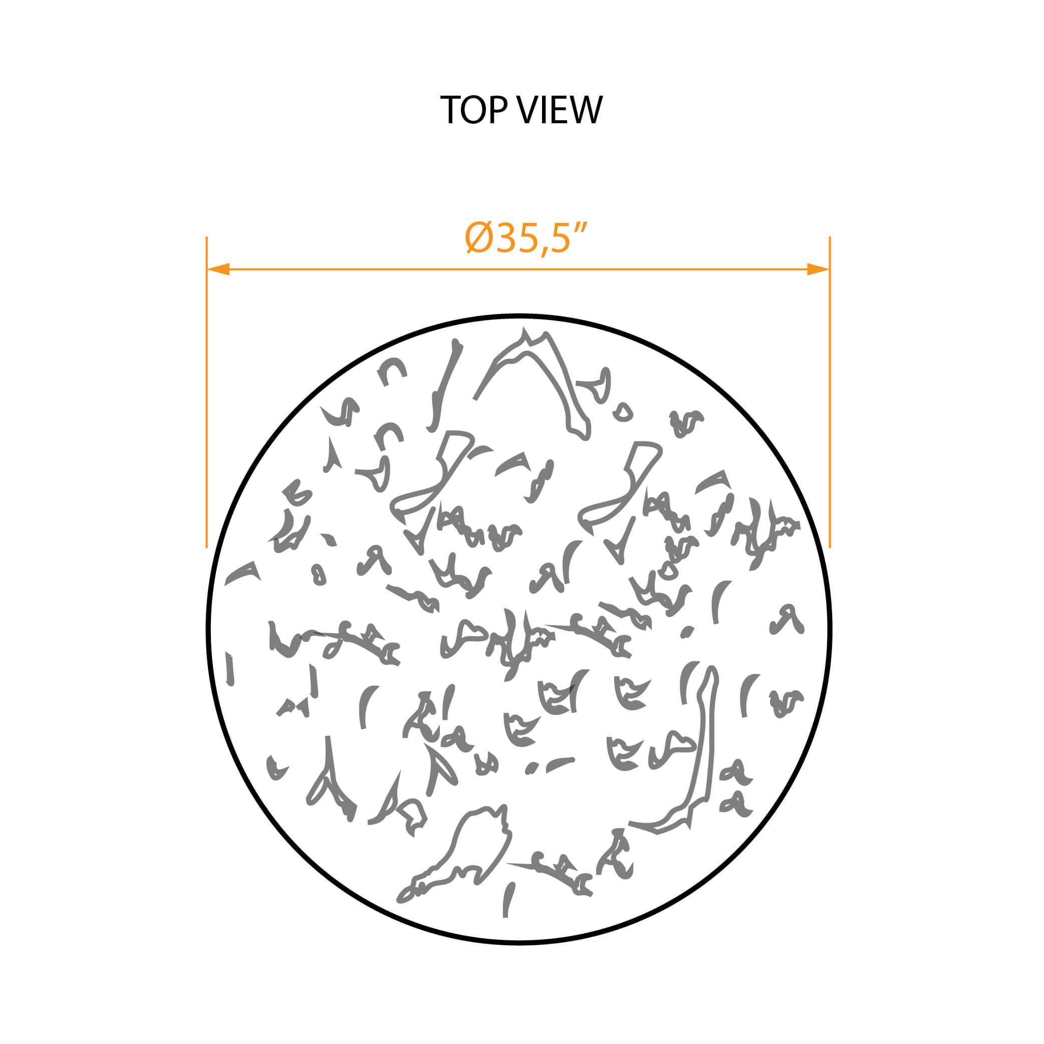 Occasional tapered legs table top view