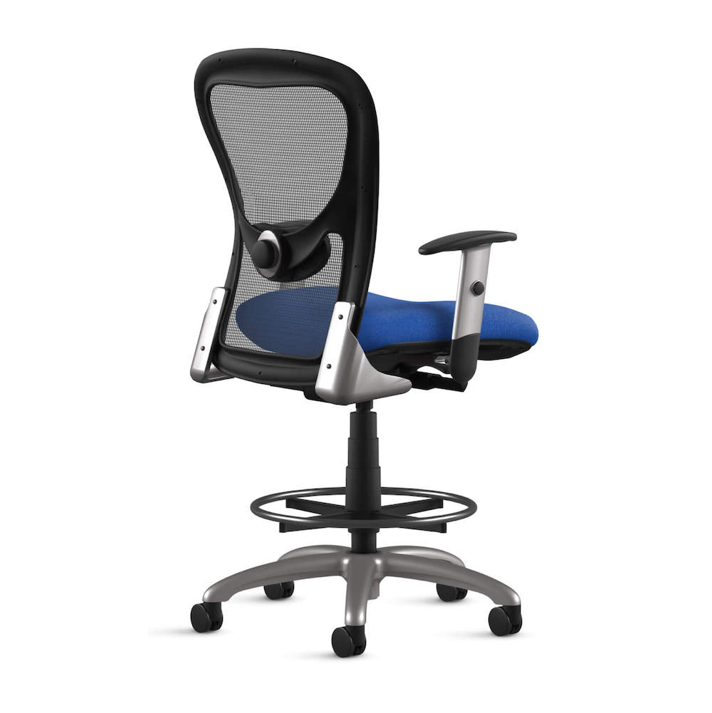 Office chair for standing desk ergonomic stool for standing desks ergonomic chair stool blue angle back view