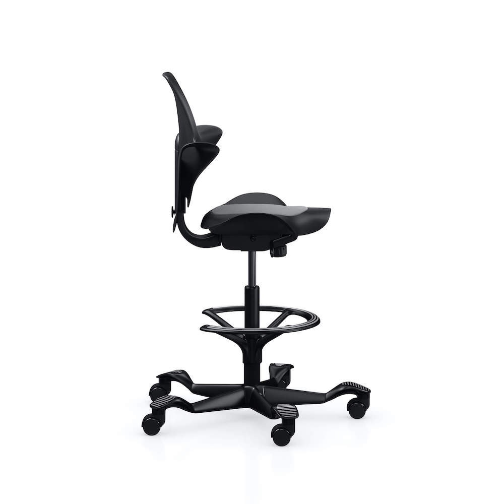 Office chair for standing desk ergonomic stool for standing desks lab stool chair black side view