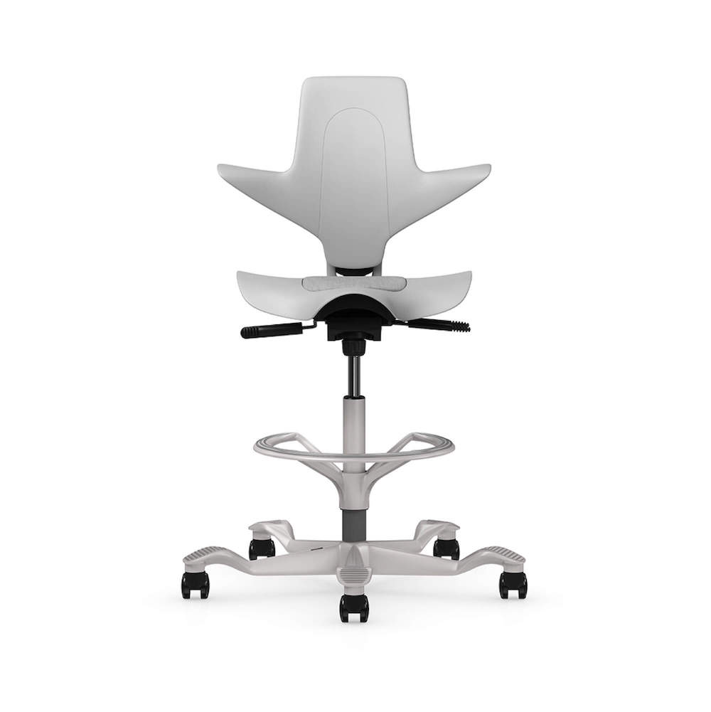 Office chair for standing desk ergonomic stool for standing desks lab stool chair light gray front view