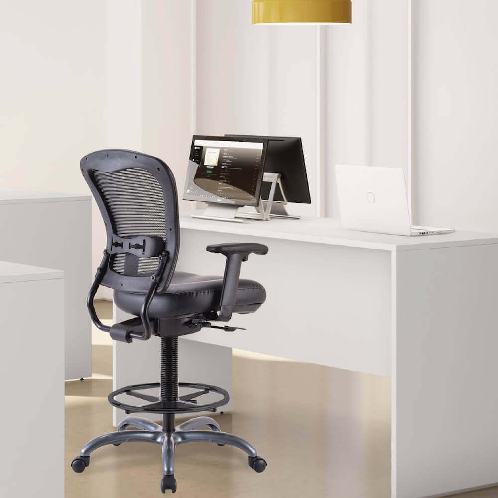 Office chair for standing desk ergonomic stool for standing desks medical stool with back space view 1