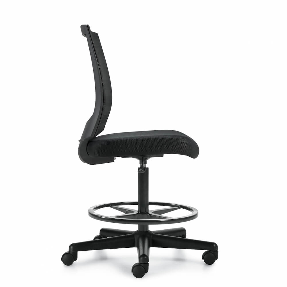 Office chair for standing desk ergonomic stool for standing desks mesh back drafting chair side view